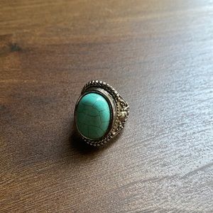 Silver and turquoise ring